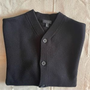COS Cotton and Wool Blend Cardigan Sweater, M, black